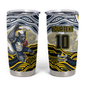 Personalized Melbourne Storm Tumbler Cup Aboriginal Dot Art - Dreamtime Rugby Mascot