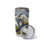 Personalized Melbourne Storm Tumbler Cup Aboriginal Dot Art - Dreamtime Rugby Mascot