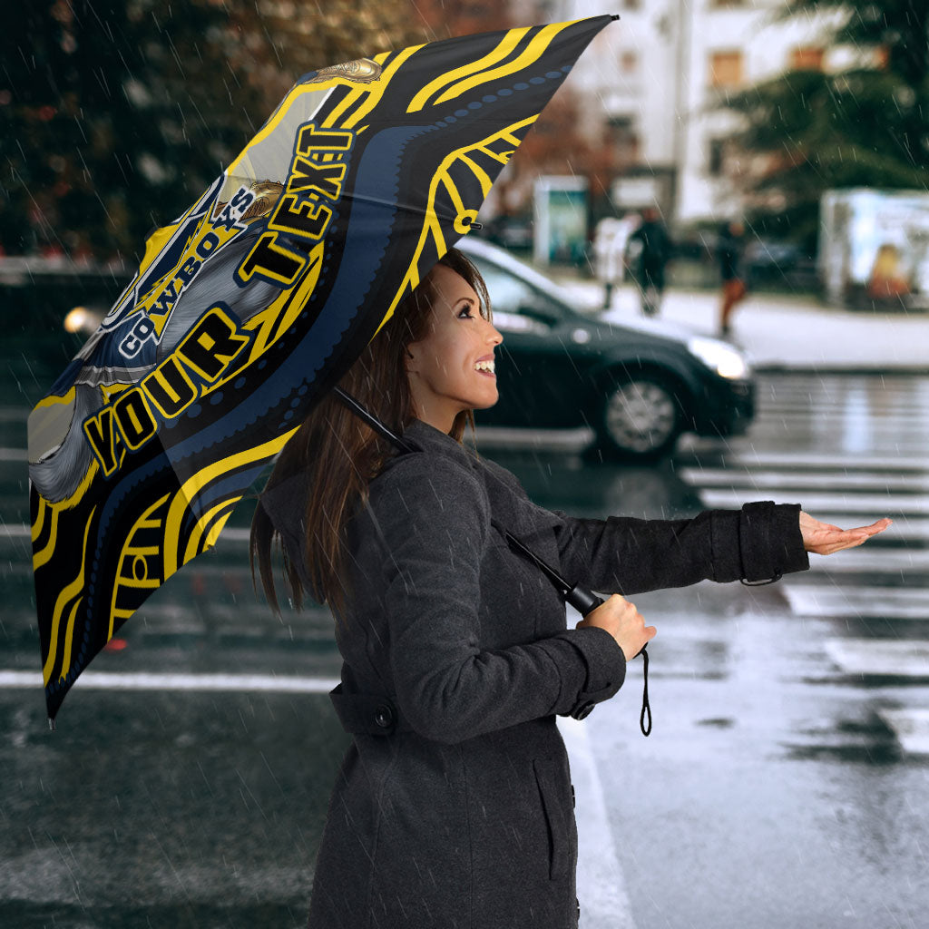 Personalized Melbourne Storm Umbrella Aboriginal Dot Art - Dreamtime Rugby Mascot