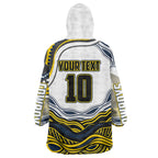 Personalized Melbourne Storm Wearable Blanket Hoodie Aboriginal Dot Art - Dreamtime Rugby Mascot