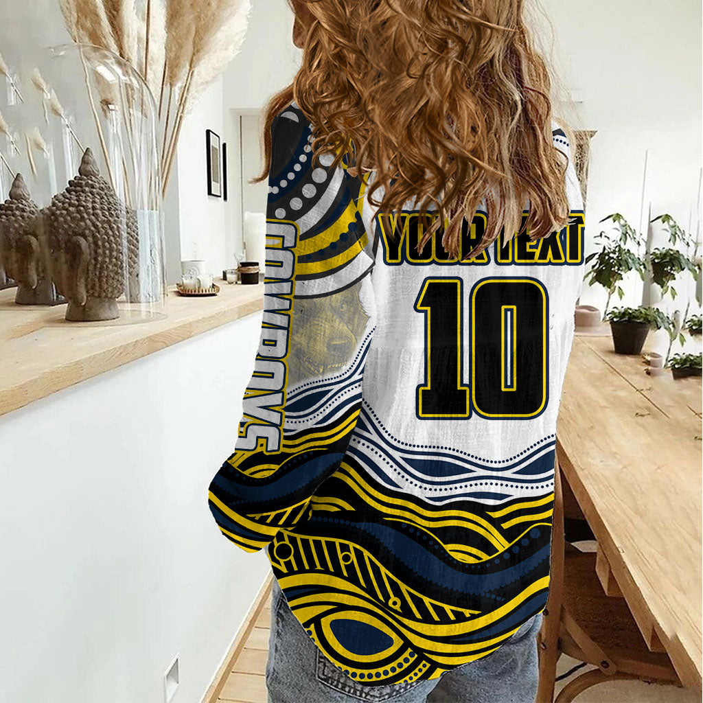 Personalized Melbourne Storm Women Casual Shirt Aboriginal Dot Art - Dreamtime Rugby Mascot