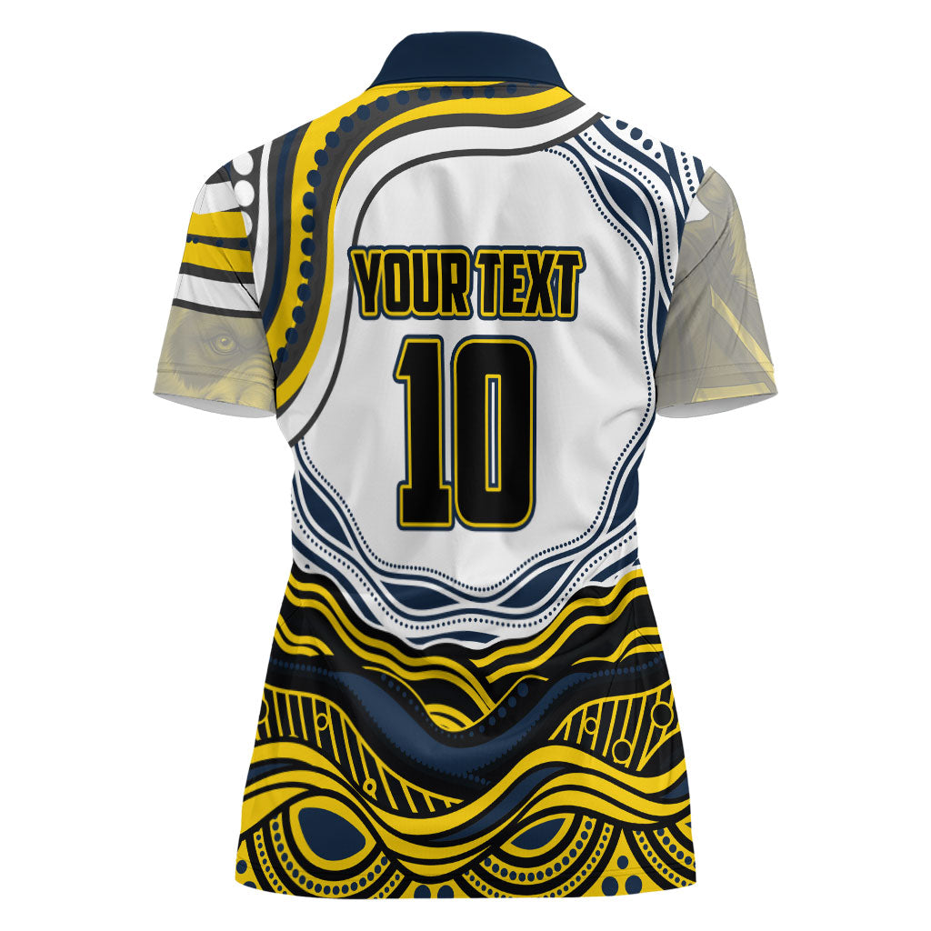Personalized Melbourne Storm Women Polo Shirt Aboriginal Dot Art - Dreamtime Rugby Mascot