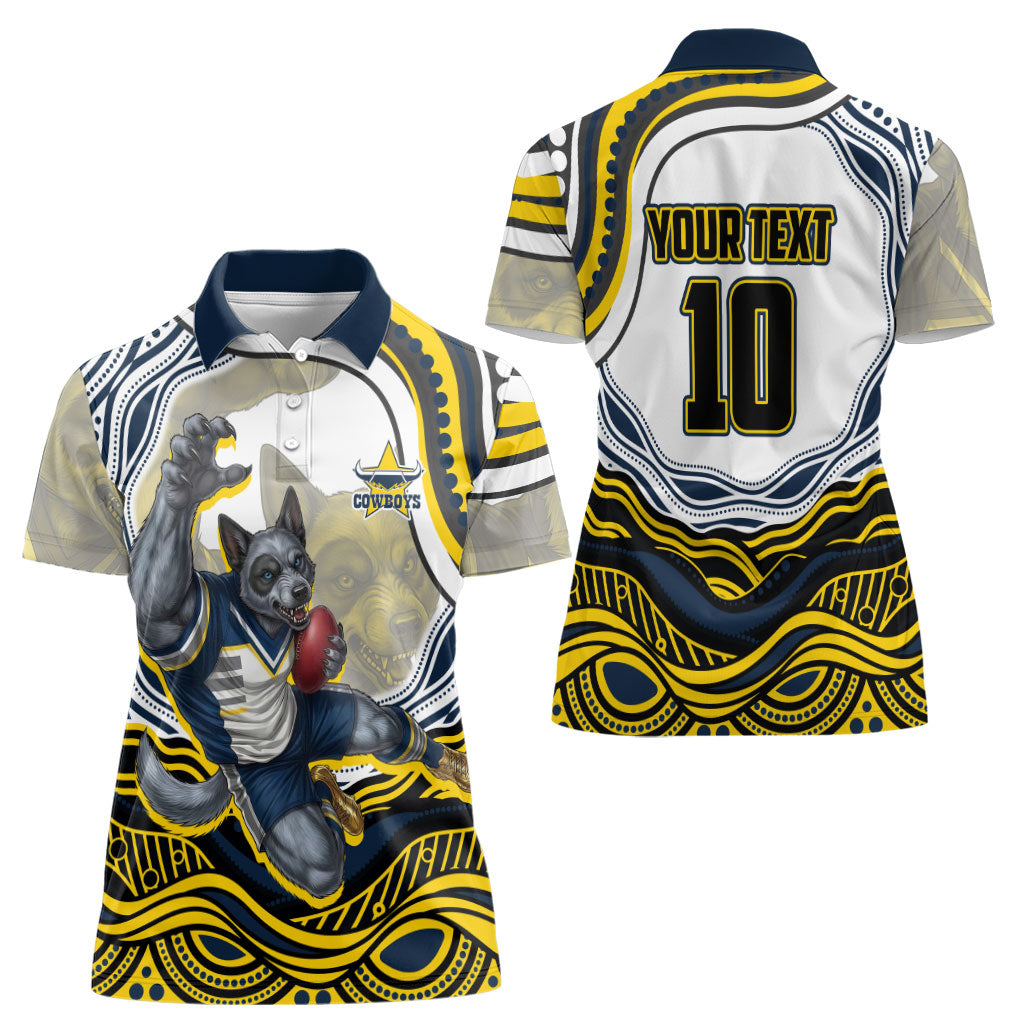 Personalized Melbourne Storm Women Polo Shirt Aboriginal Dot Art - Dreamtime Rugby Mascot
