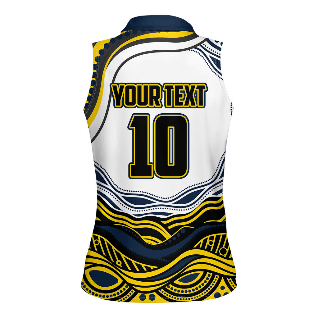Personalized Melbourne Storm Women Sleeveless Polo Shirt Aboriginal Dot Art - Dreamtime Rugby Mascot
