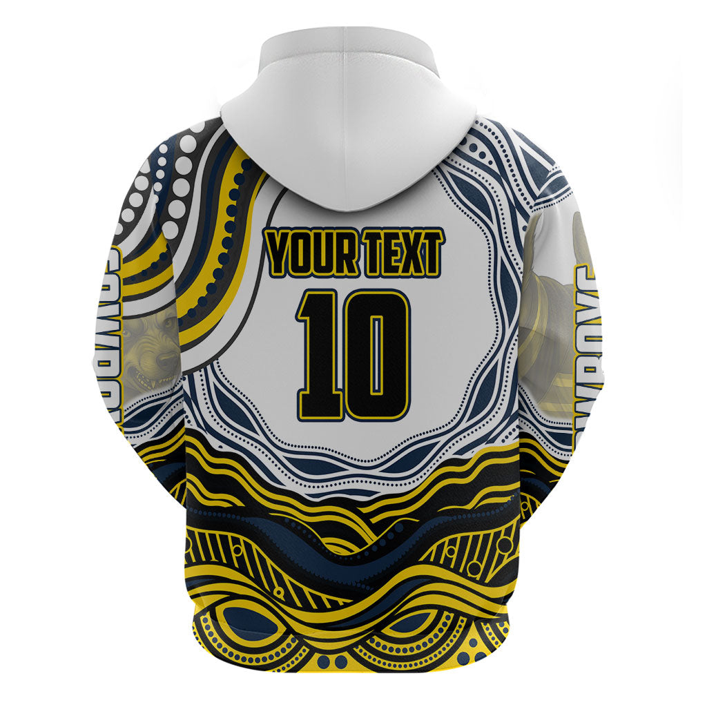 Personalized Melbourne Storm Zip Hoodie Aboriginal Dot Art - Dreamtime Rugby Mascot