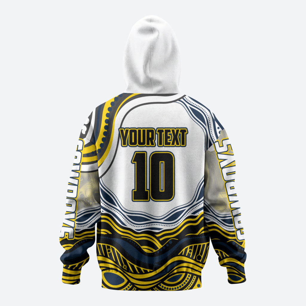 Personalized Melbourne Storm Zip Hoodie Aboriginal Dot Art - Dreamtime Rugby Mascot