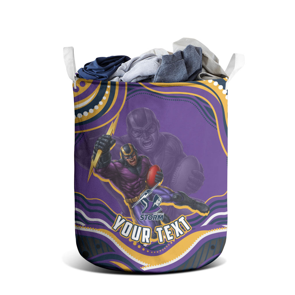 Personalized Gold Coast Titans Laundry Basket Aboriginal Dot Art - Dreamtime Rugby Mascot