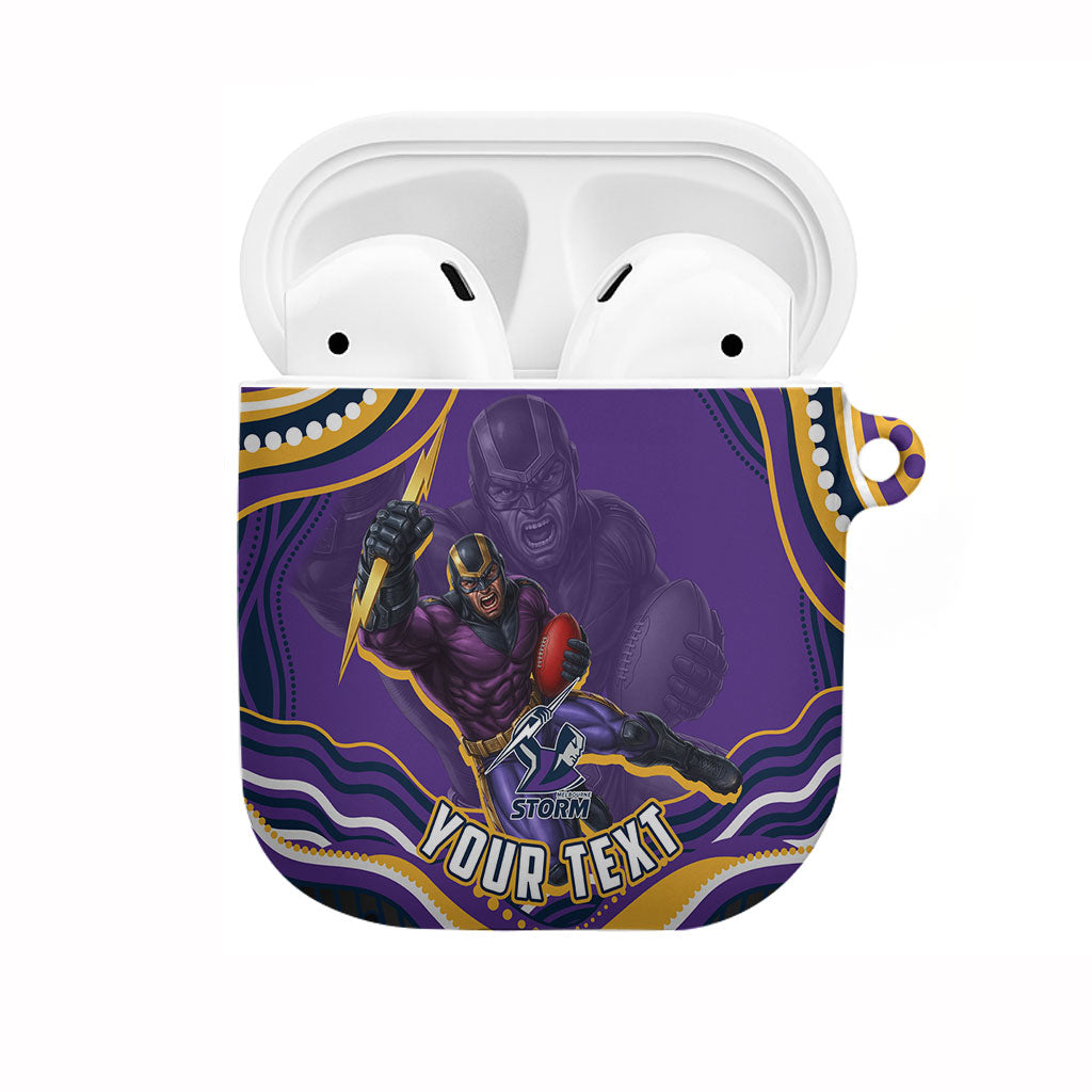 Personalized Gold Coast Titans AirPods Case Aboriginal Dot Art - Dreamtime Rugby Mascot