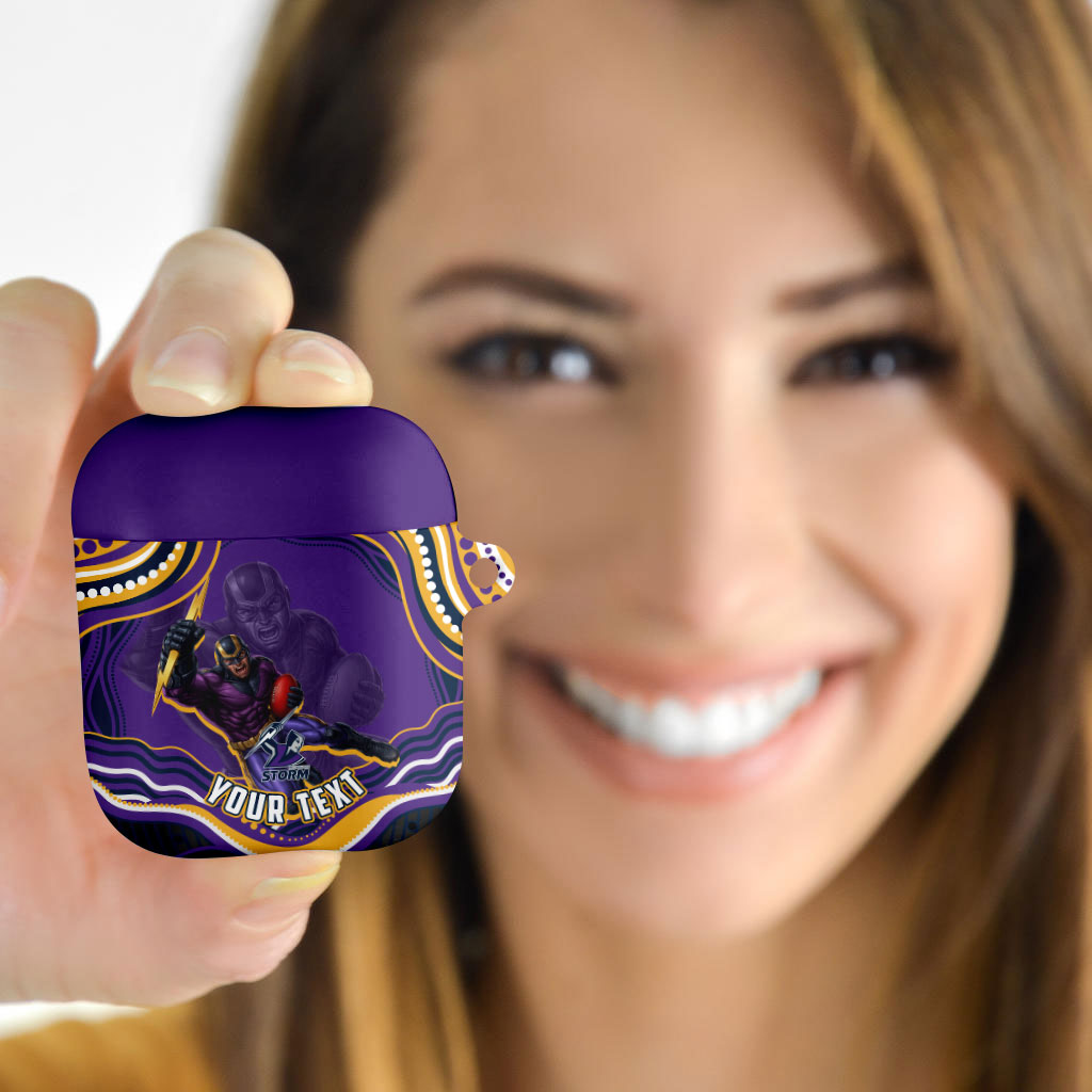 Personalized Gold Coast Titans AirPods Case Aboriginal Dot Art - Dreamtime Rugby Mascot