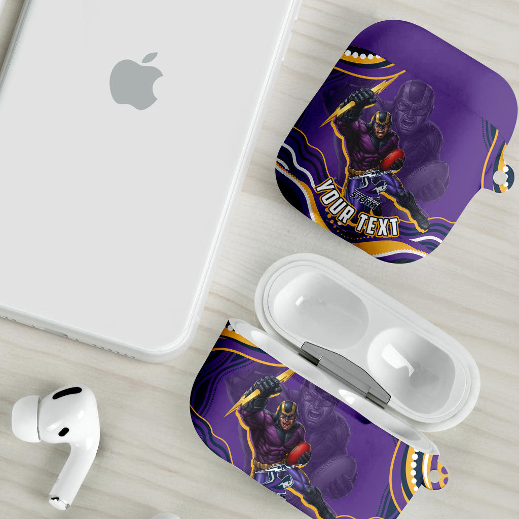Personalized Gold Coast Titans AirPods Case Aboriginal Dot Art - Dreamtime Rugby Mascot