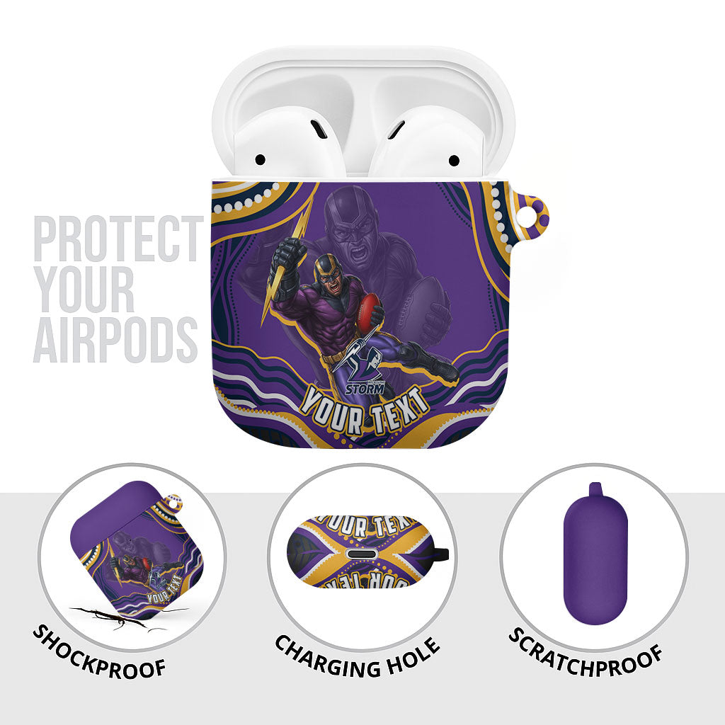 Personalized Gold Coast Titans AirPods Case Aboriginal Dot Art - Dreamtime Rugby Mascot
