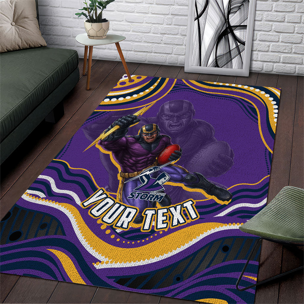 Personalized Gold Coast Titans Area Rug Aboriginal Dot Art - Dreamtime Rugby Mascot