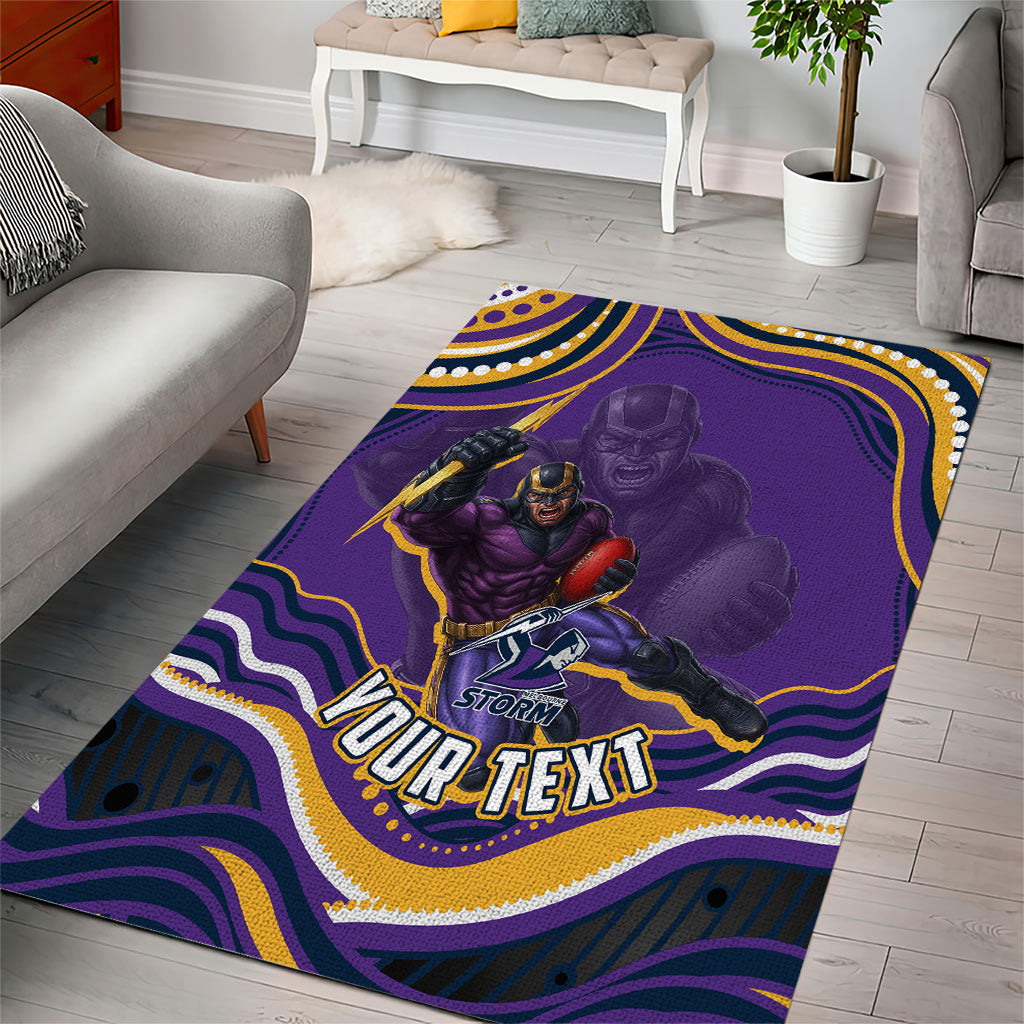 Personalized Gold Coast Titans Area Rug Aboriginal Dot Art - Dreamtime Rugby Mascot