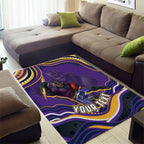 Personalized Gold Coast Titans Area Rug Aboriginal Dot Art - Dreamtime Rugby Mascot