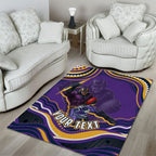 Personalized Gold Coast Titans Area Rug Aboriginal Dot Art - Dreamtime Rugby Mascot