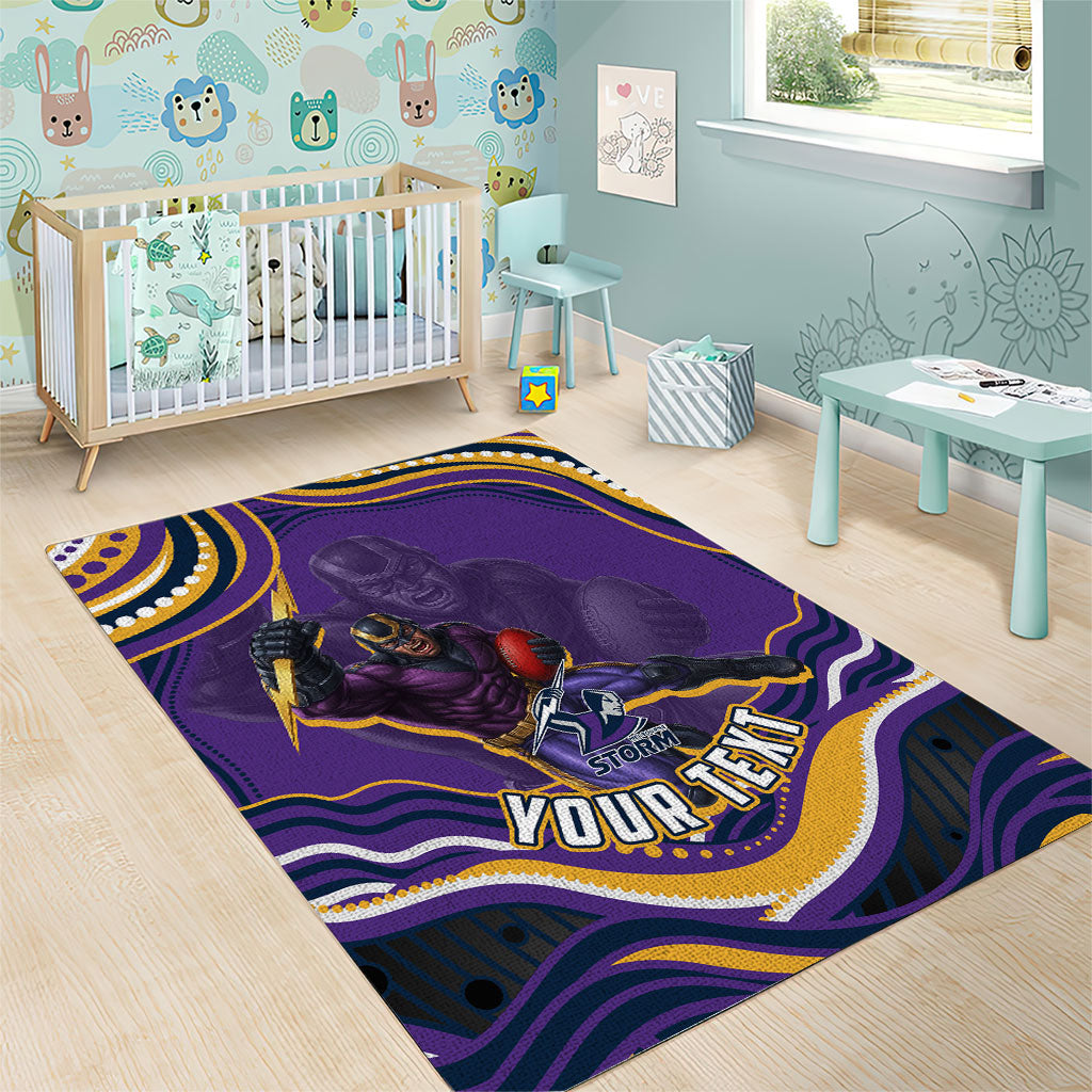 Personalized Gold Coast Titans Area Rug Aboriginal Dot Art - Dreamtime Rugby Mascot