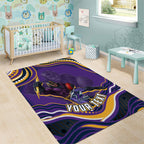 Personalized Gold Coast Titans Area Rug Aboriginal Dot Art - Dreamtime Rugby Mascot