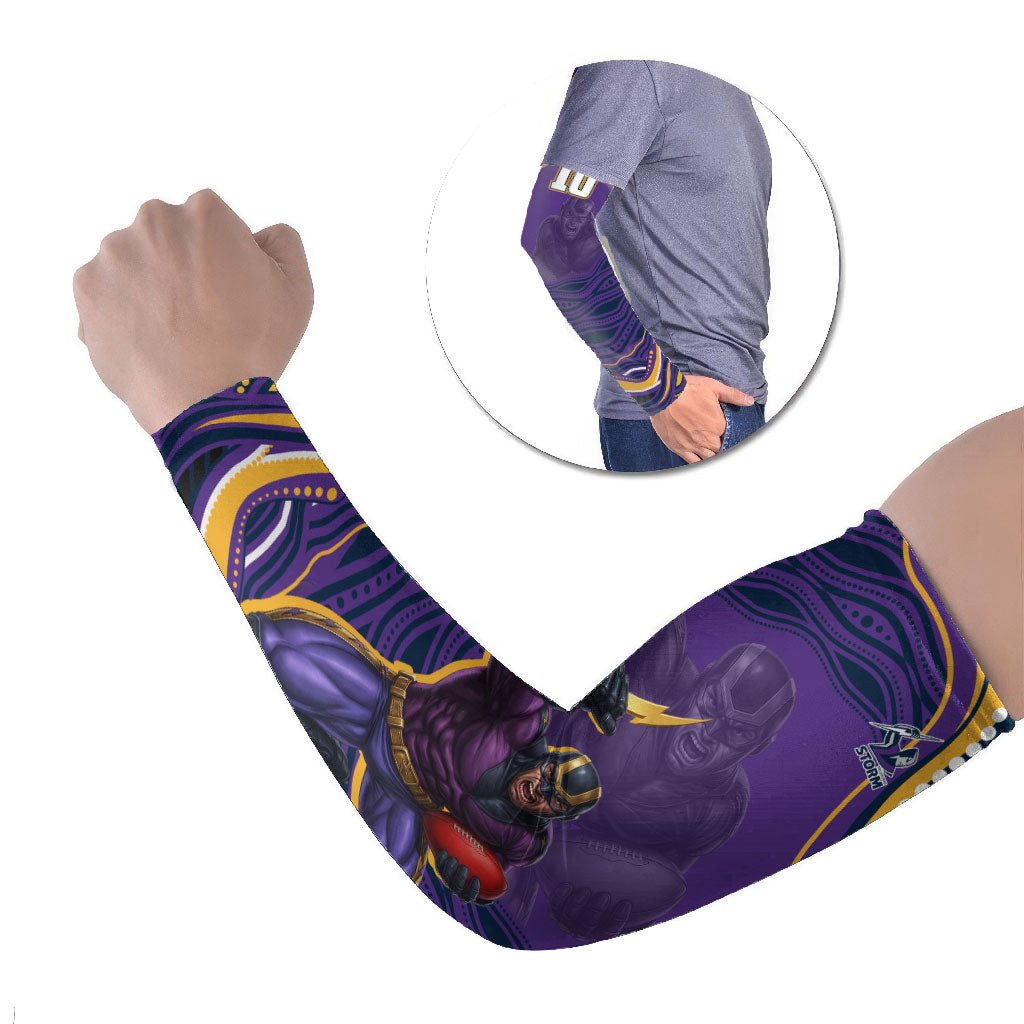 Personalized Gold Coast Titans Arm Sleeves Aboriginal Dot Art - Dreamtime Rugby Mascot