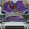 Personalized Gold Coast Titans Auto Sun Shade Aboriginal Dot Art - Dreamtime Rugby Mascot