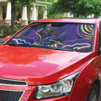Personalized Gold Coast Titans Auto Sun Shade Aboriginal Dot Art - Dreamtime Rugby Mascot