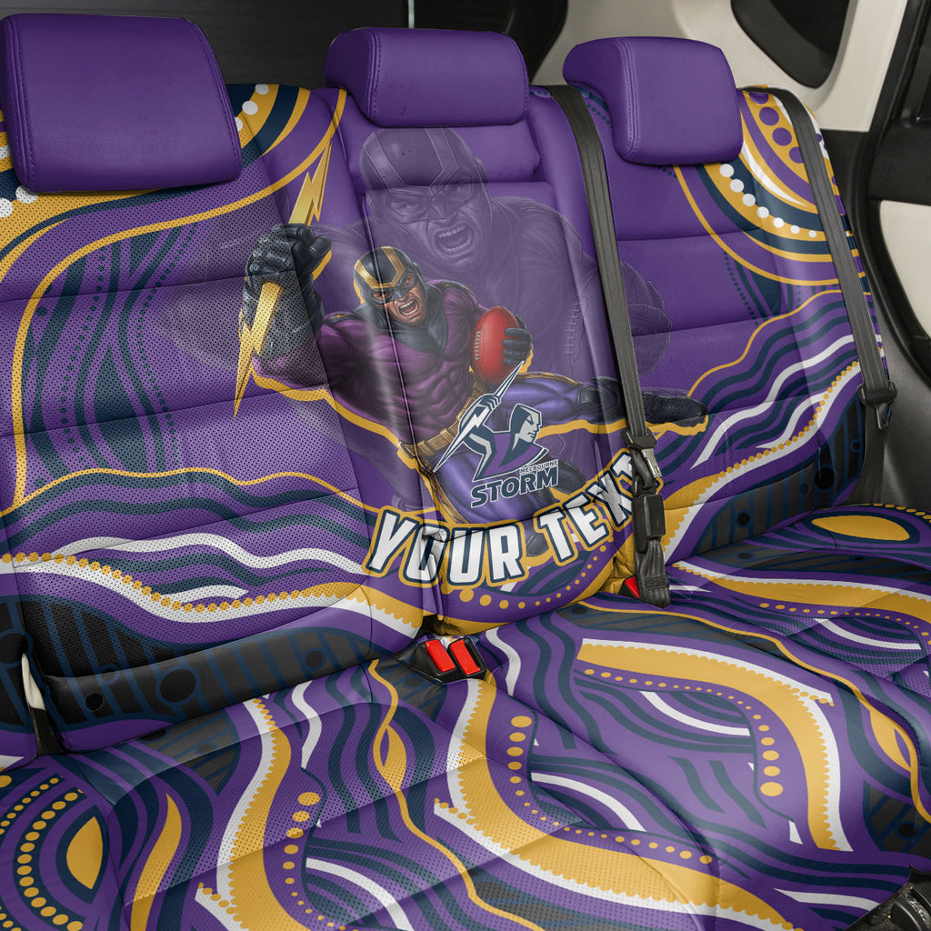 Personalized Gold Coast Titans Back Car Seat Cover Aboriginal Dot Art - Dreamtime Rugby Mascot