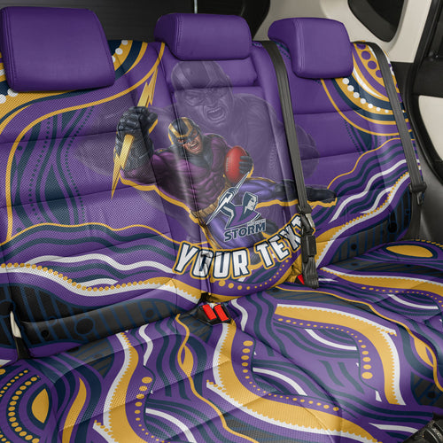 Personalized Gold Coast Titans Back Car Seat Cover Aboriginal Dot Art - Dreamtime Rugby Mascot