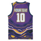 Personalized Gold Coast Titans Basketball Jersey Aboriginal Dot Art - Dreamtime Rugby Mascot