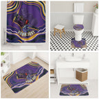 Personalized Gold Coast Titans Bathroom Set Aboriginal Dot Art - Dreamtime Rugby Mascot