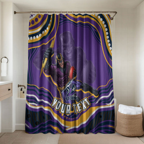 Personalized Gold Coast Titans Bathroom Set Aboriginal Dot Art - Dreamtime Rugby Mascot