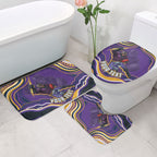 Personalized Gold Coast Titans Bathroom Set Aboriginal Dot Art - Dreamtime Rugby Mascot