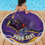 Personalized Gold Coast Titans Beach Blanket Aboriginal Dot Art - Dreamtime Rugby Mascot