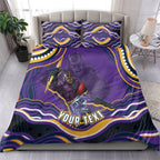 Personalized Gold Coast Titans Bedding Set Aboriginal Dot Art - Dreamtime Rugby Mascot