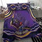 Personalized Gold Coast Titans Bedding Set Aboriginal Dot Art - Dreamtime Rugby Mascot