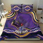 Personalized Gold Coast Titans Bedding Set Aboriginal Dot Art - Dreamtime Rugby Mascot