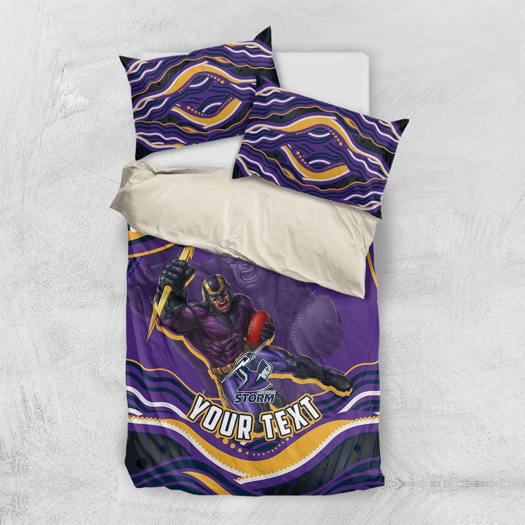 Personalized Gold Coast Titans Bedding Set Aboriginal Dot Art - Dreamtime Rugby Mascot