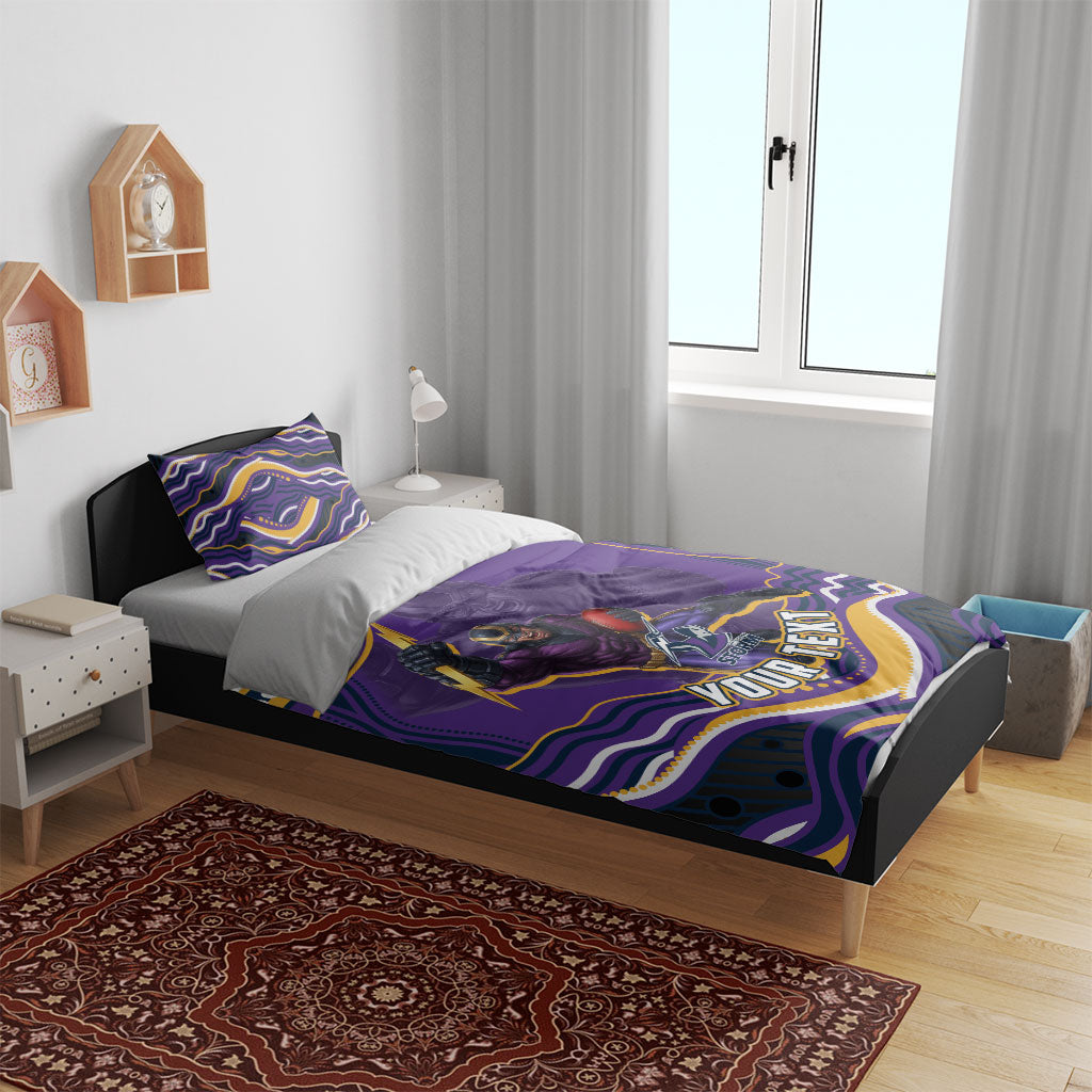 Personalized Gold Coast Titans Bedding Set Aboriginal Dot Art - Dreamtime Rugby Mascot