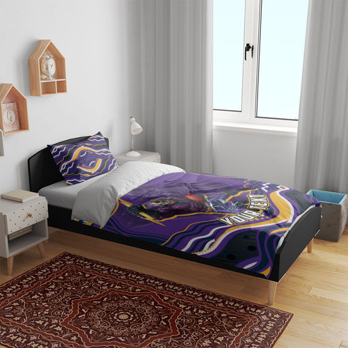 Personalized Gold Coast Titans Bedding Set Aboriginal Dot Art - Dreamtime Rugby Mascot