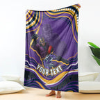 Personalized Gold Coast Titans Blanket Aboriginal Dot Art - Dreamtime Rugby Mascot