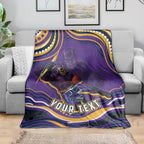 Personalized Gold Coast Titans Blanket Aboriginal Dot Art - Dreamtime Rugby Mascot