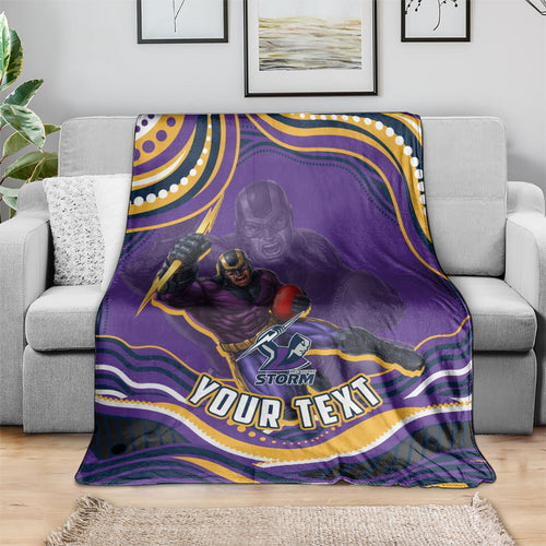 Personalized Gold Coast Titans Blanket Aboriginal Dot Art - Dreamtime Rugby Mascot