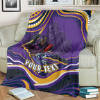 Personalized Gold Coast Titans Blanket Aboriginal Dot Art - Dreamtime Rugby Mascot