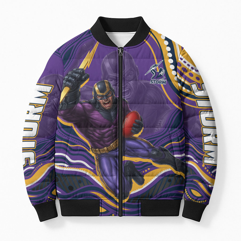 Personalized Gold Coast Titans Bomber Puffer Jacket Aboriginal Dot Art - Dreamtime Rugby Mascot