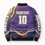 Personalized Gold Coast Titans Bomber Puffer Jacket Aboriginal Dot Art - Dreamtime Rugby Mascot