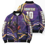 Personalized Gold Coast Titans Bomber Puffer Jacket Aboriginal Dot Art - Dreamtime Rugby Mascot