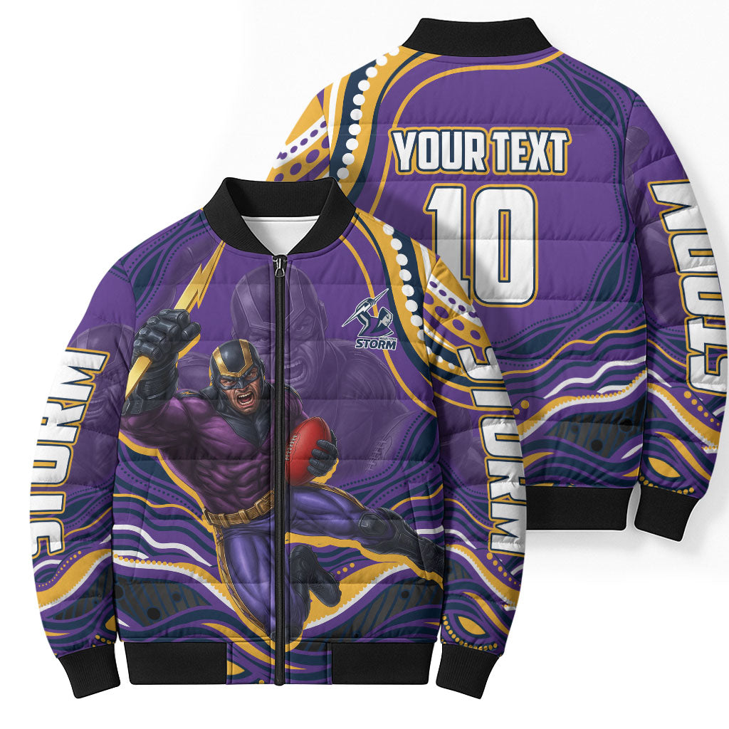 Personalized Gold Coast Titans Bomber Puffer Jacket Aboriginal Dot Art - Dreamtime Rugby Mascot