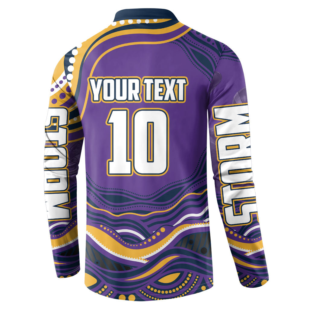 Personalized Gold Coast Titans Button Sweatshirt Aboriginal Dot Art - Dreamtime Rugby Mascot