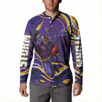 Personalized Gold Coast Titans Button Sweatshirt Aboriginal Dot Art - Dreamtime Rugby Mascot