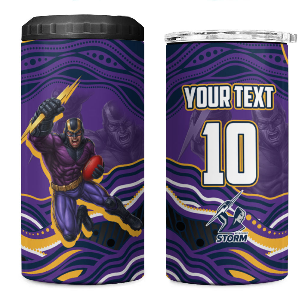 Personalized Gold Coast Titans 4 in 1 Can Cooler Tumbler Aboriginal Dot Art - Dreamtime Rugby Mascot
