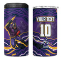 Personalized Gold Coast Titans 4 in 1 Can Cooler Tumbler Aboriginal Dot Art - Dreamtime Rugby Mascot