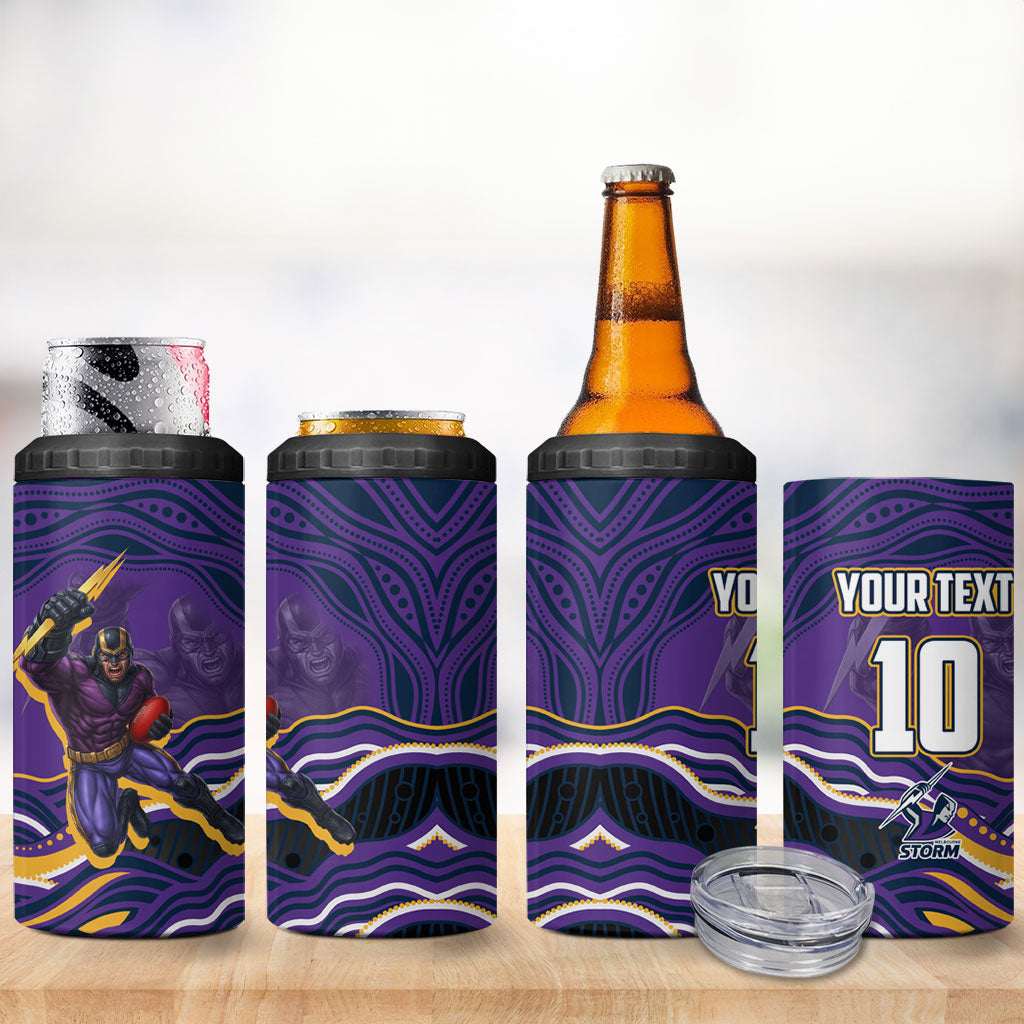 Personalized Gold Coast Titans 4 in 1 Can Cooler Tumbler Aboriginal Dot Art - Dreamtime Rugby Mascot